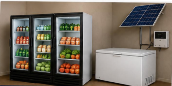 Solar-supported cold chain storage for fresh produce