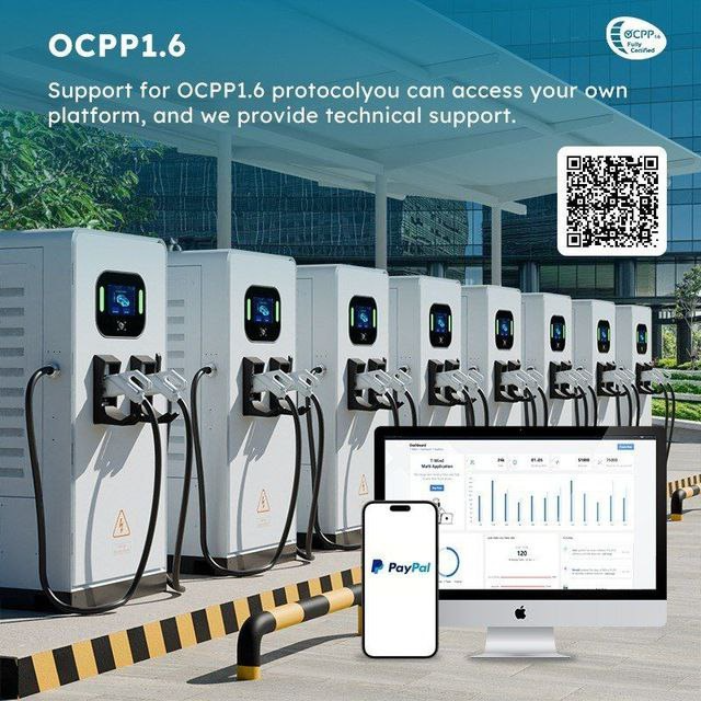 Multi-port EV charging station with OCPP 1.6 support
